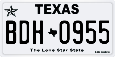 TX license plate BDH0955