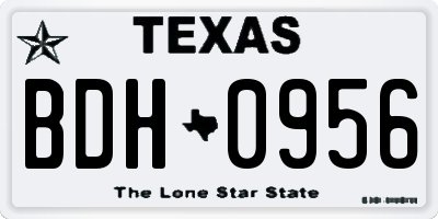 TX license plate BDH0956