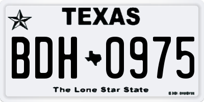 TX license plate BDH0975