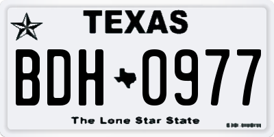 TX license plate BDH0977