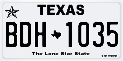 TX license plate BDH1035