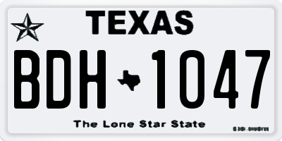 TX license plate BDH1047