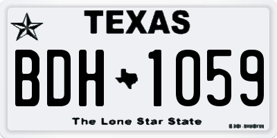 TX license plate BDH1059