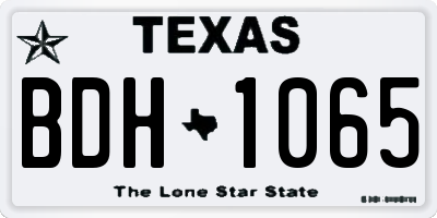 TX license plate BDH1065