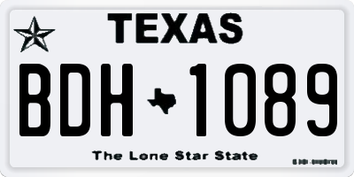 TX license plate BDH1089