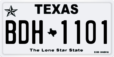 TX license plate BDH1101