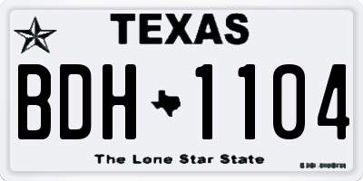 TX license plate BDH1104