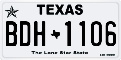 TX license plate BDH1106