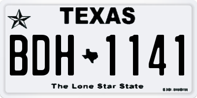 TX license plate BDH1141