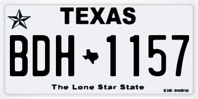 TX license plate BDH1157