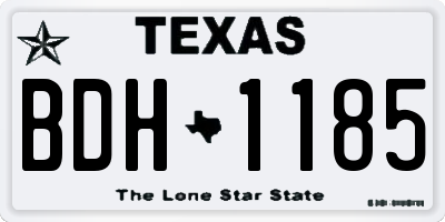 TX license plate BDH1185