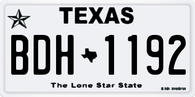 TX license plate BDH1192