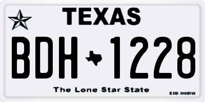 TX license plate BDH1228