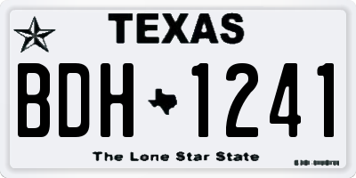TX license plate BDH1241
