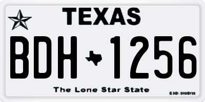 TX license plate BDH1256