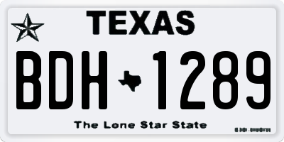 TX license plate BDH1289