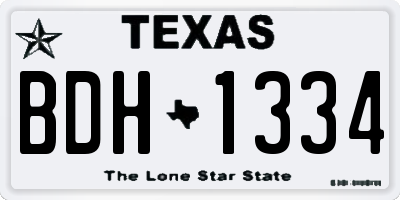 TX license plate BDH1334