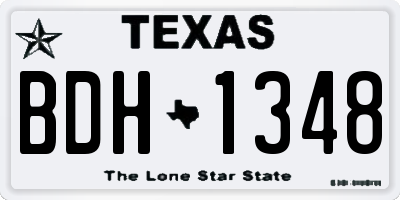 TX license plate BDH1348