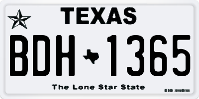TX license plate BDH1365