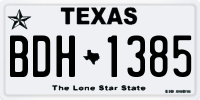 TX license plate BDH1385