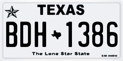 TX license plate BDH1386
