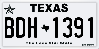 TX license plate BDH1391