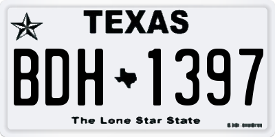 TX license plate BDH1397