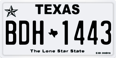 TX license plate BDH1443