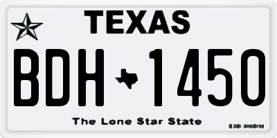TX license plate BDH1450