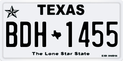 TX license plate BDH1455