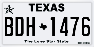 TX license plate BDH1476