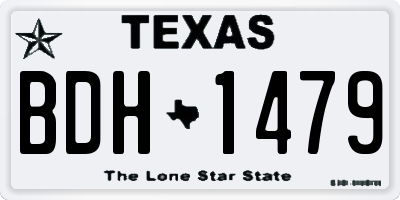 TX license plate BDH1479