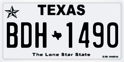 TX license plate BDH1490