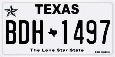 TX license plate BDH1497