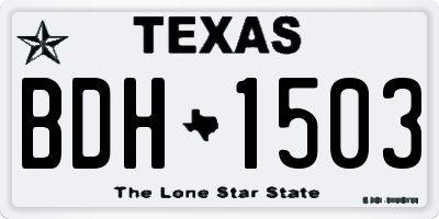 TX license plate BDH1503