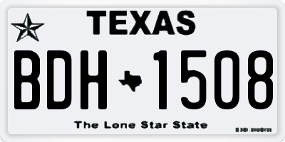 TX license plate BDH1508