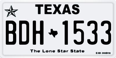 TX license plate BDH1533