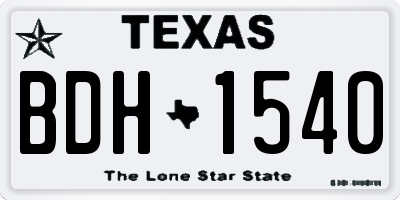 TX license plate BDH1540