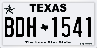 TX license plate BDH1541