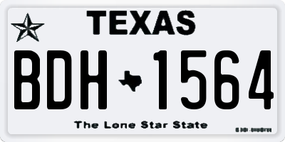TX license plate BDH1564