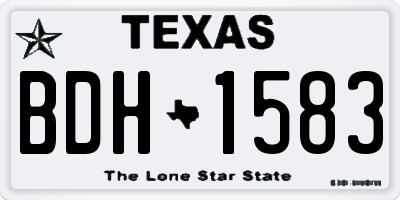 TX license plate BDH1583