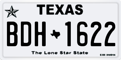 TX license plate BDH1622