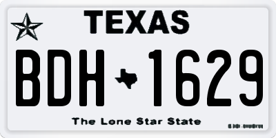 TX license plate BDH1629
