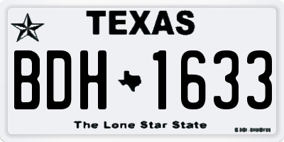 TX license plate BDH1633