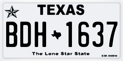 TX license plate BDH1637