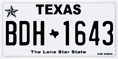 TX license plate BDH1643
