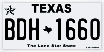 TX license plate BDH1660