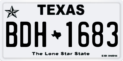 TX license plate BDH1683