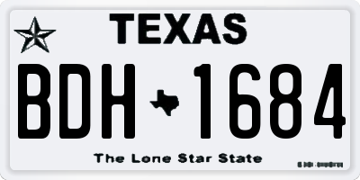 TX license plate BDH1684