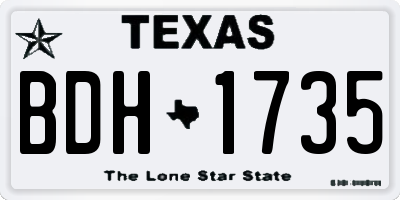 TX license plate BDH1735